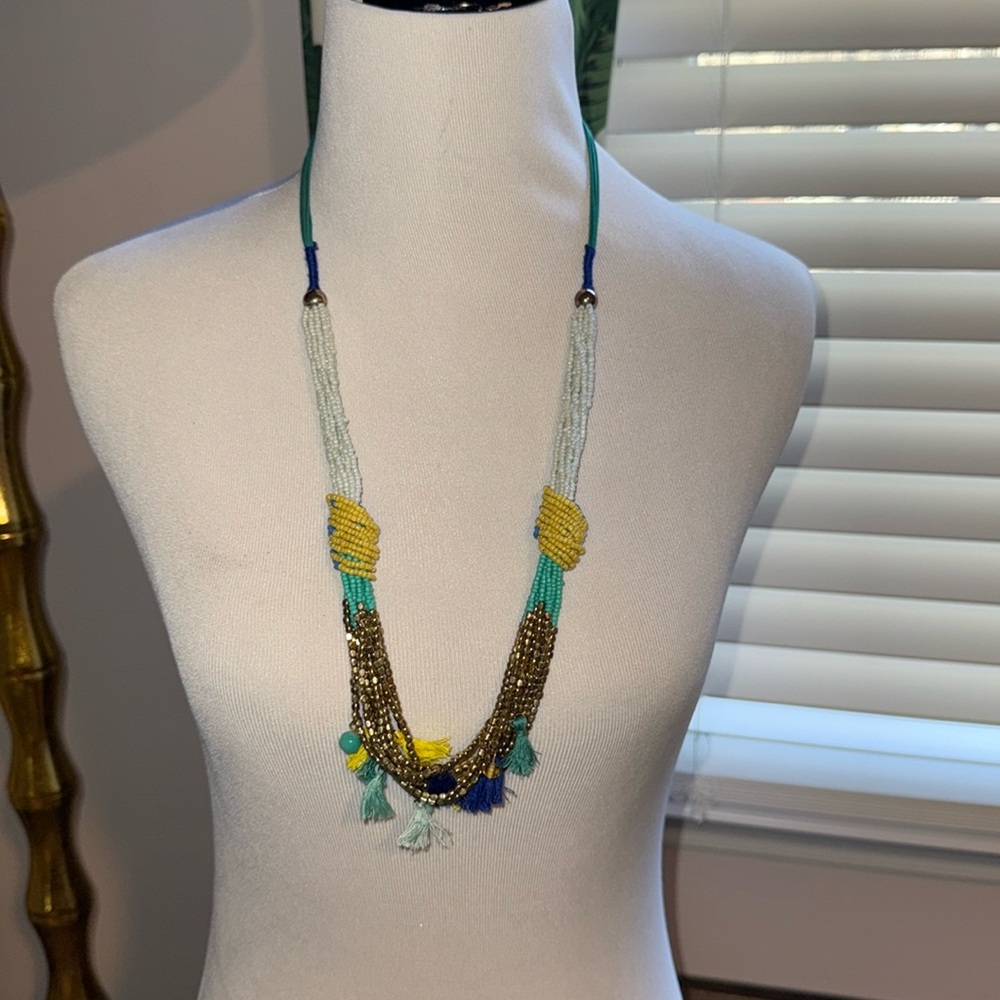 Beaded tassel necklace